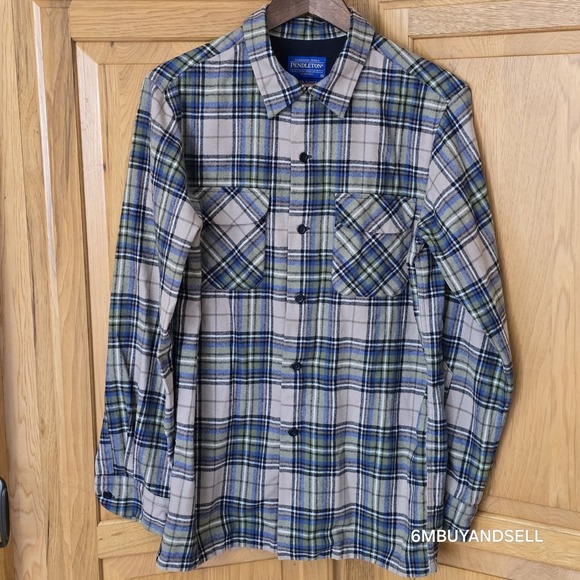 Pendleton‎ Rider Shirt Mens M MacSheehy Tartan Plaid Virgin Wool USA - Picture 2 of 13